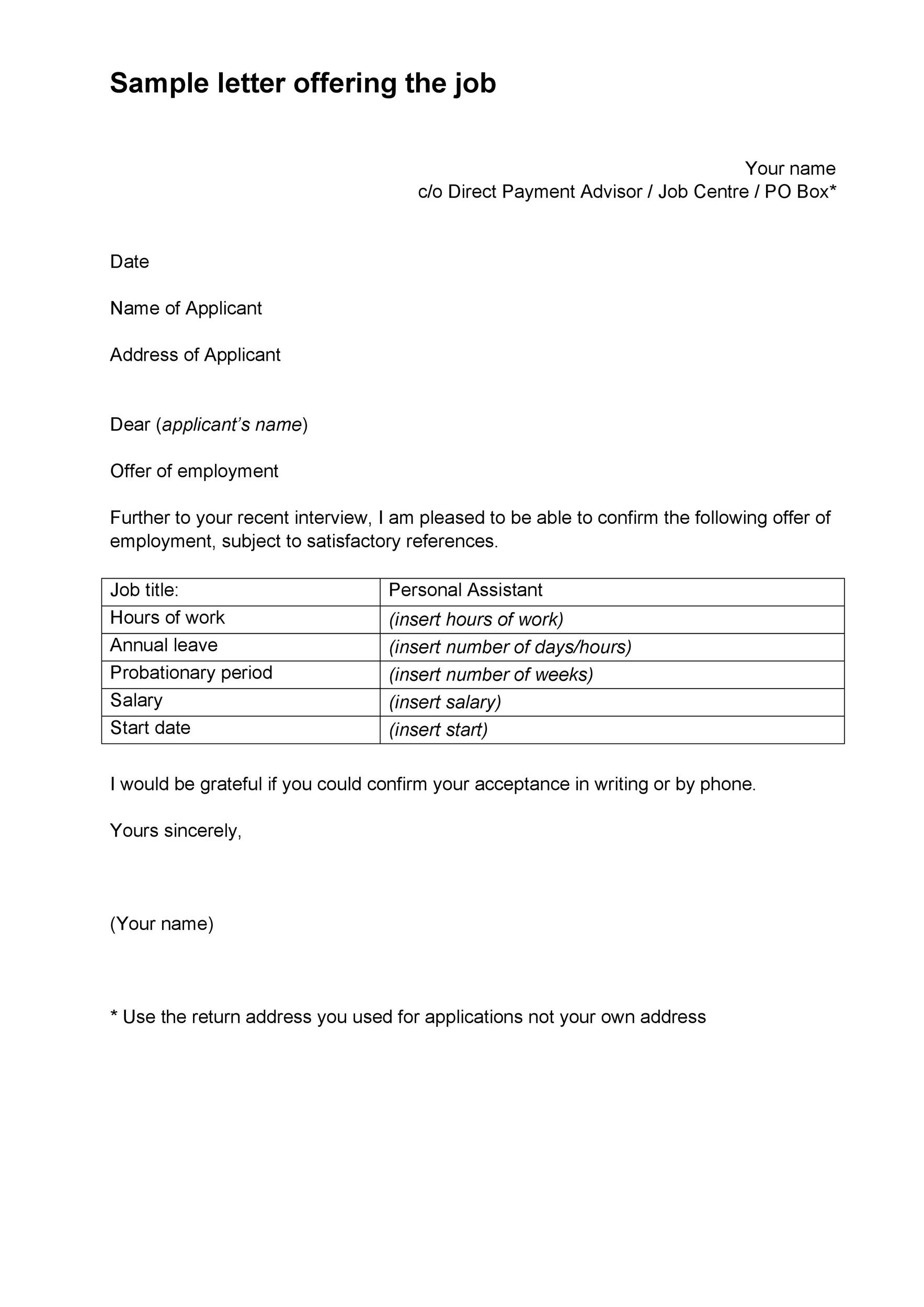 notice of salary increase letter template